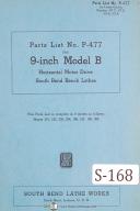 Southbend-South Bend Lathe Works, 9 Inch, Model B, P-477 Parts Lists Manual-9 Inch-9\"-B-P-477-01